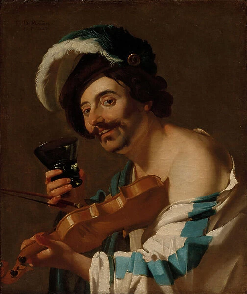 Violin Player with a Wine Glass, 1623 (oil on canvas)