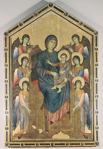The Virgin and Child in Majesty surrounded by Six Angels, c. 1270 (oil on panel)