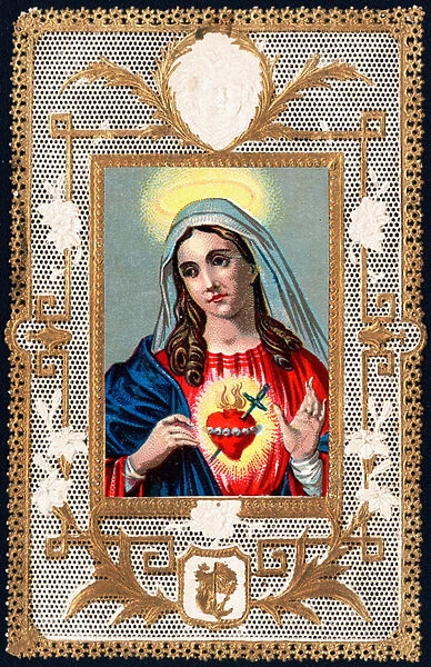 Virgin of Pain. Mater dolorosa. Early 20th century (Chromolithography)