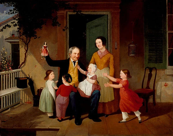 A Visit from Grandfather, c. 1850 (oil on canvas)