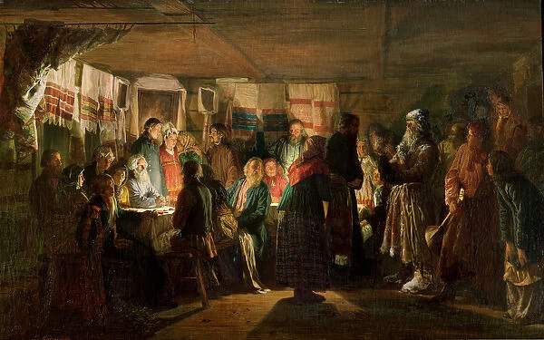 The Visit of a Sorcerer to a Peasant Wedding, 1875 (oil on canvas)