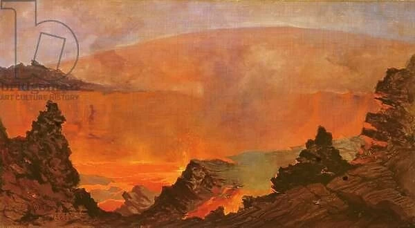 Volcano in Hawaii, 1888 (oil on canvas)