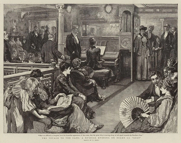 The Voyage to the Cape, a Musical Evening on Board SS Scot (engraving)