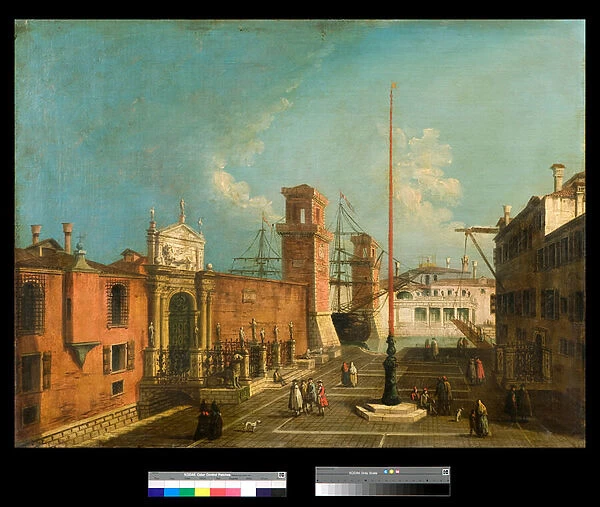 Vue du campo et des portes de l Arsenal, Venise Peinture de Francesco Albotto