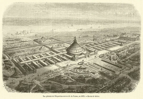 Vue generale de l Exposition universelle de Vienne, en 1873 (engraving)