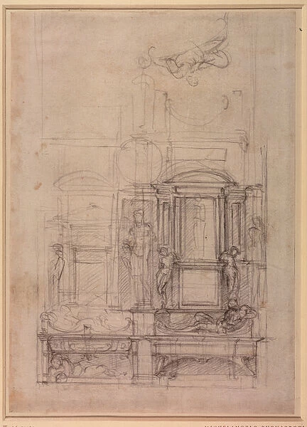 W. 26r Design for the Medici Chapel in the church of San Lorenzo, Florence (charcoal)