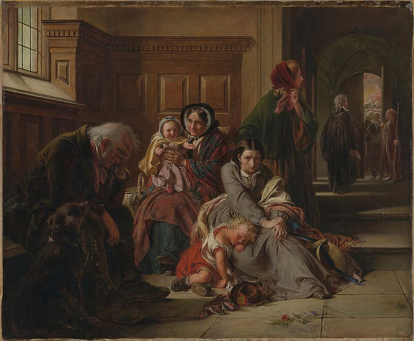 Waiting for the Verdict, 1859 (oil on canvas)