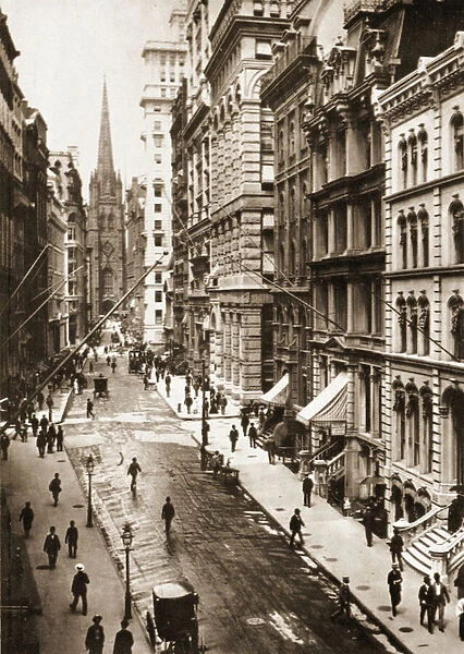 Wall Street, New York City, 1898 (litho)