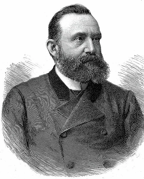 Walter Hauser, May 1, 1837, Waedenswil - October 22, 1902, was a Swiss politician and member of the Swiss Federal Council, Woodcut from 1892 ©Bildagentur-online / UIG / Leemage