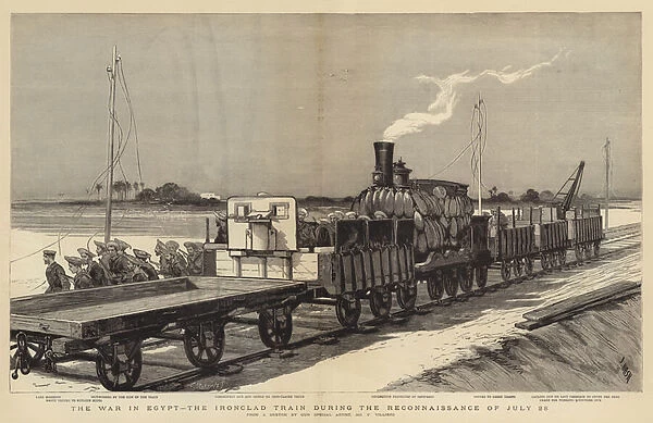 The War in Egypt, the Ironclad Train during the Reconnaissance of 28 July (engraving)