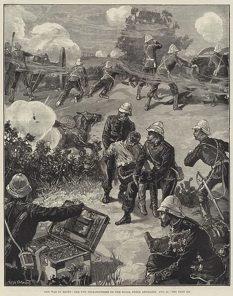 The War in Egypt, the Two Nine-Pounders of the Royal Horse Artillery, 24 August (engraving)