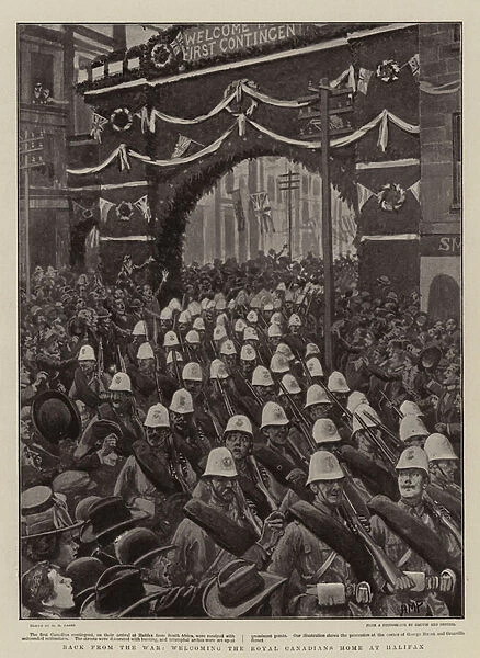 Back from the War, welcoming the Royal Canadians Home at Halifax (litho)