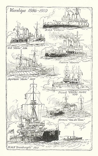 Warships 1886-1910 (litho)