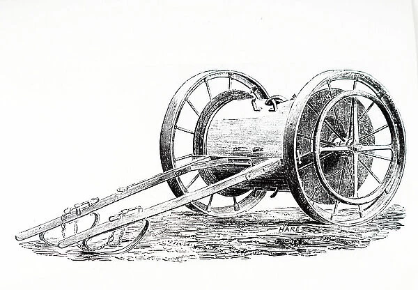 A water cart for replenish the boiler of a steam engine used in mechanical ploughing