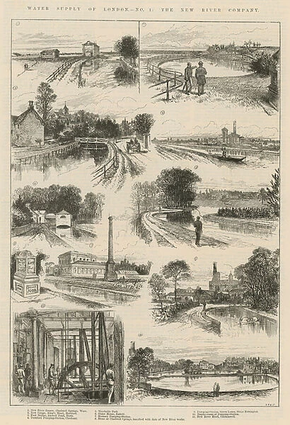 Water supply of London: The New River Company (engraving)
