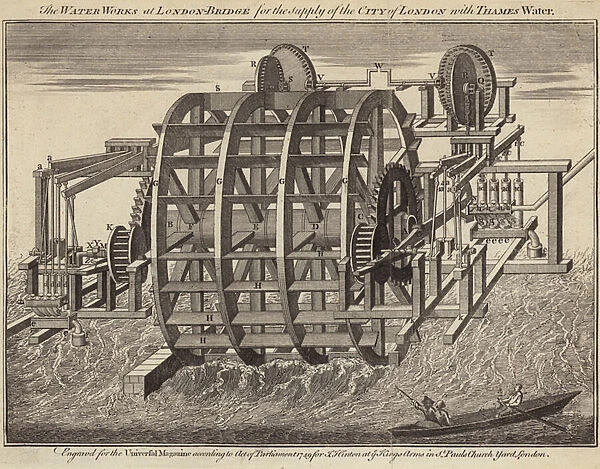 Water works at London Bridge (engraving)