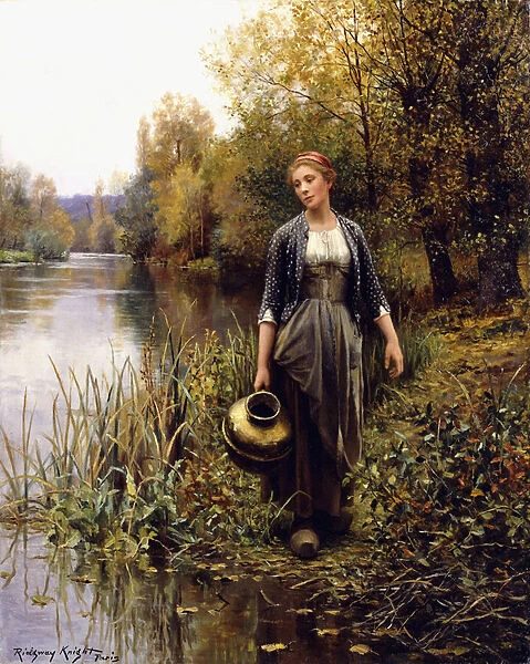 At the Waters Edge, (oil on canvas)
