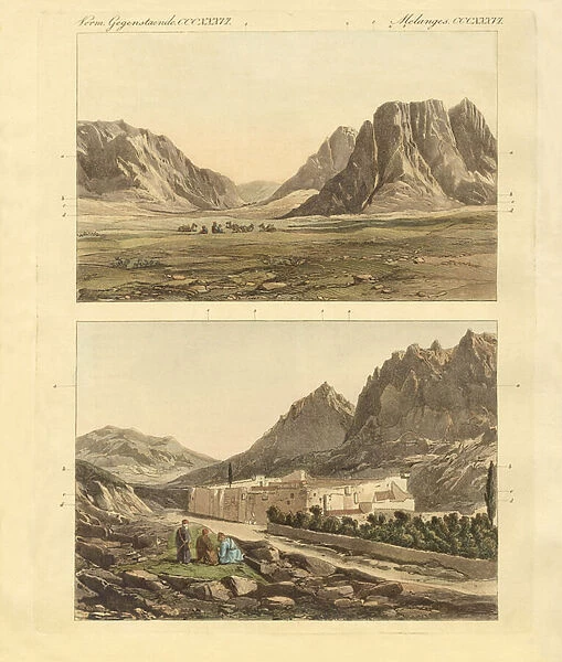 Way to Mount Sinai (coloured engraving)
