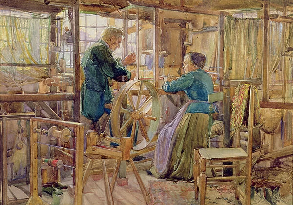 Weavers, in Coventry, 1895 (w  /  c and gouache on paper)