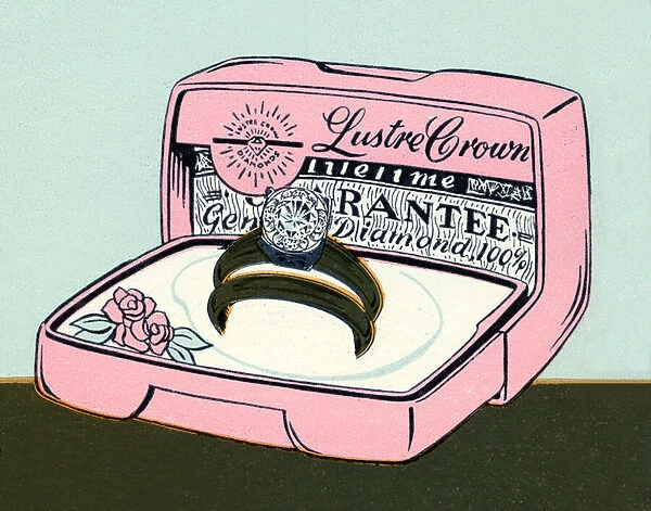 Wedding Ring Set in a Presentation Box, 1958 (screen print)