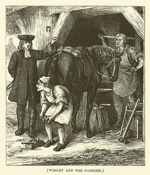 Wesley and the farrier (engraving)