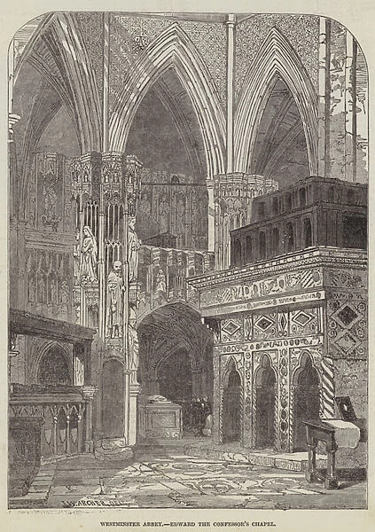 Westminster Abbey, Edward the Confessors Chapel (engraving)