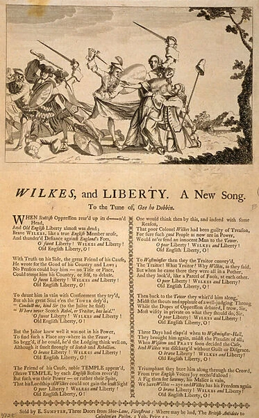 Wilkes and Liberty, A New Song (engraving)
