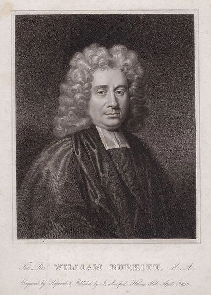 William Burkitt, English clergyman and writer (engraving)