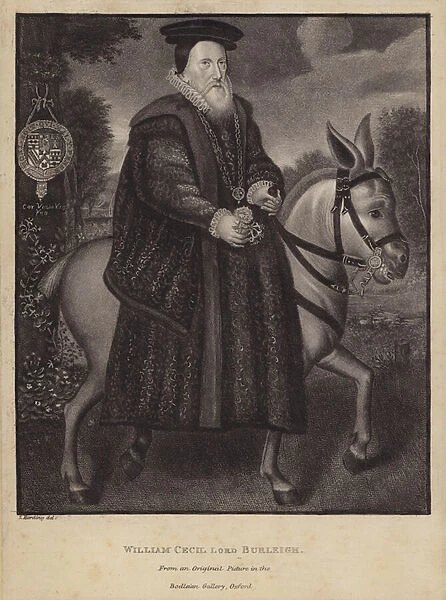 William Cecil, 1st Baron Burghley, English statesman (engraving)
