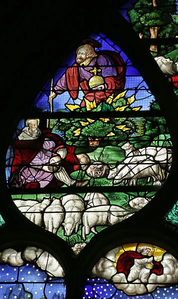Window depicting Moses and the Burning Bush (stained glass)