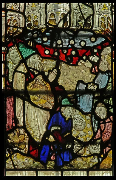 Window S4 depicting Manna from heaven (stained glass)