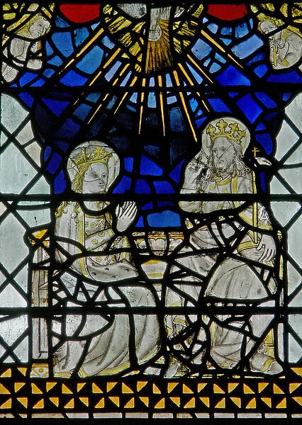 Window w2 depicting the Coronation of the Virgin (stained glass)
