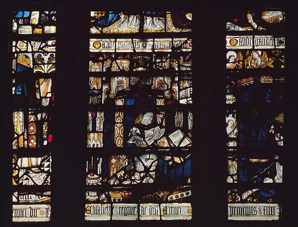 Detail from one of the windows, mid-15th century (stained glass)
