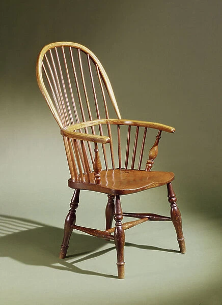 Windsor chair, ash with elm seat, early 19th century