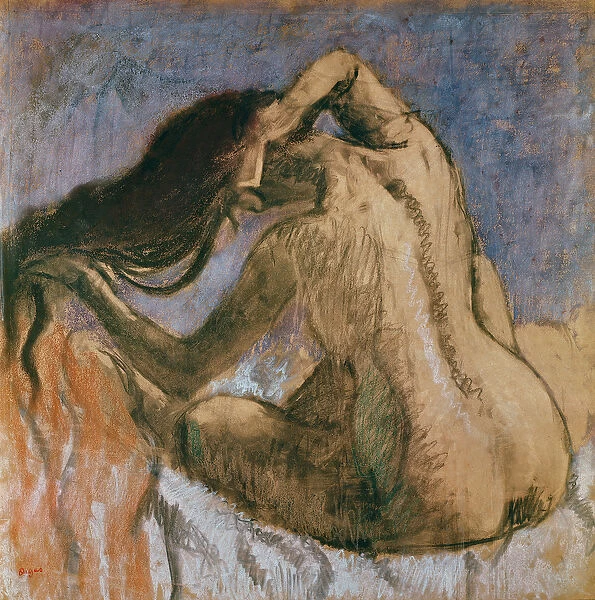 Woman Combing her Hair, 1905-10 (pastel on paper)