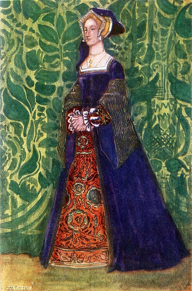 Womans costume in reign of Henry VIII (1509-1547)