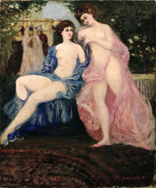 Two Women (oil on canvas)