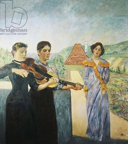 Three Women in the Vineyard; Drei Frauen im Weinberg, 1912 (oil on canvas)