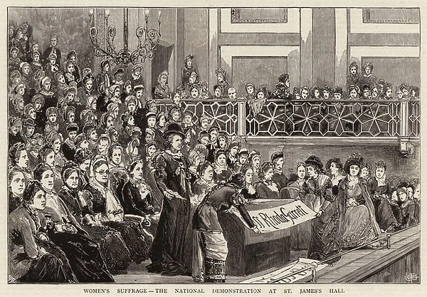 Womens Surface, the National Demonstration at St Jamess Hall (engraving)