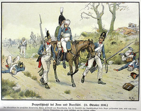 The wounded Duke of Brunswick leaves the field at Jena