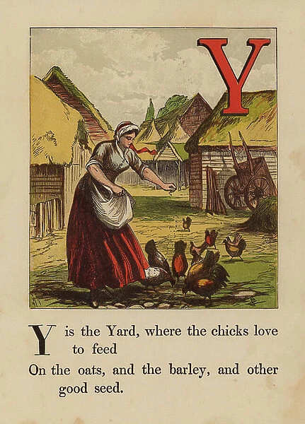 Y, Yard (coloured engraving)