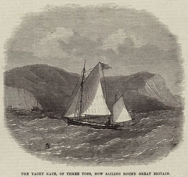 The Yacht Kate, of Three Tons, now sailing round Great Britain (engraving)