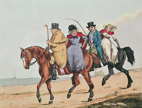 Yeomanry of England Paying a Visit, 1821 (colour etching)