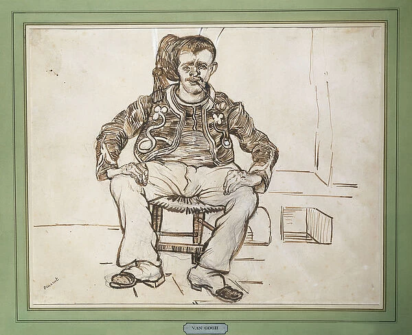 The Zouave, seated, 1888 (pen & brown ink)