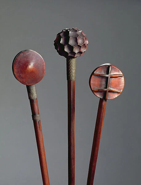Zulu, Swazi and Tsonga Clubs, from Southern Africa (wood & wire)