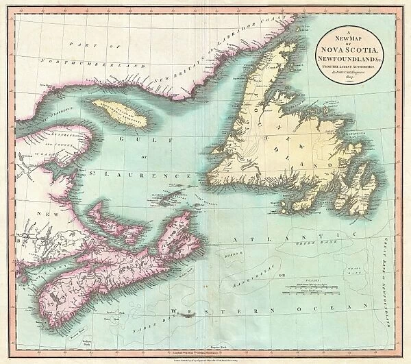 1807, Cary Map of Nova Scotia and Newfoundland, Canada, John Cary, 1754 - 1835, English