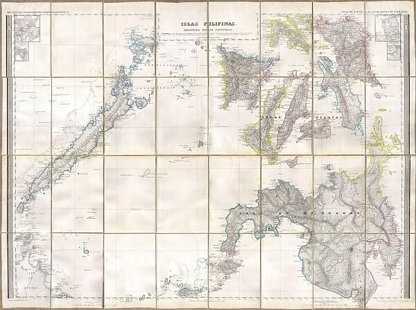 1852, Coello, Morata Map of the Southern Philippines, topography, cartography, geography