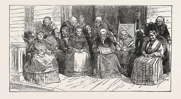 An After-Tea Chat at the Isabella Home, Long Island, Engraving 1876, Us, Usa, America