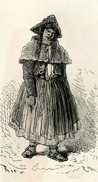 arequipa, woman, 1869, peru, south America, vintage, old print, 19th century, victorian