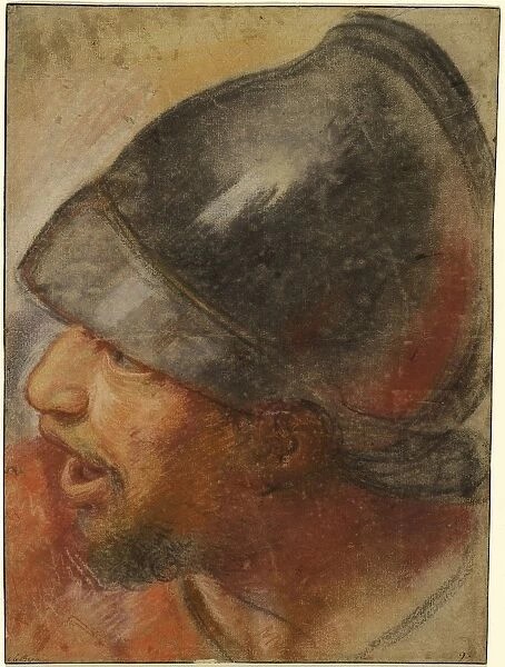 Atelier Assistant of Charles Le Brun, Head of a Macedonian Soldier, French, 1619-1690, c